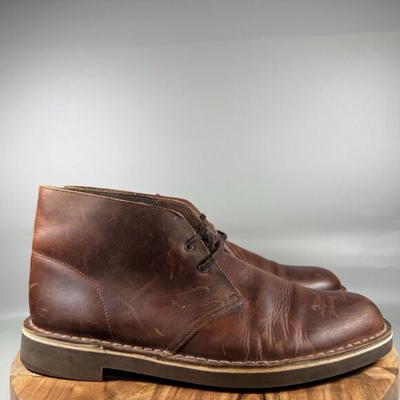 Clarks Desert Mens 12 Brown Classic Outdoor Leather Chukka Ankle Boots Shoes - Picture 1 of 8